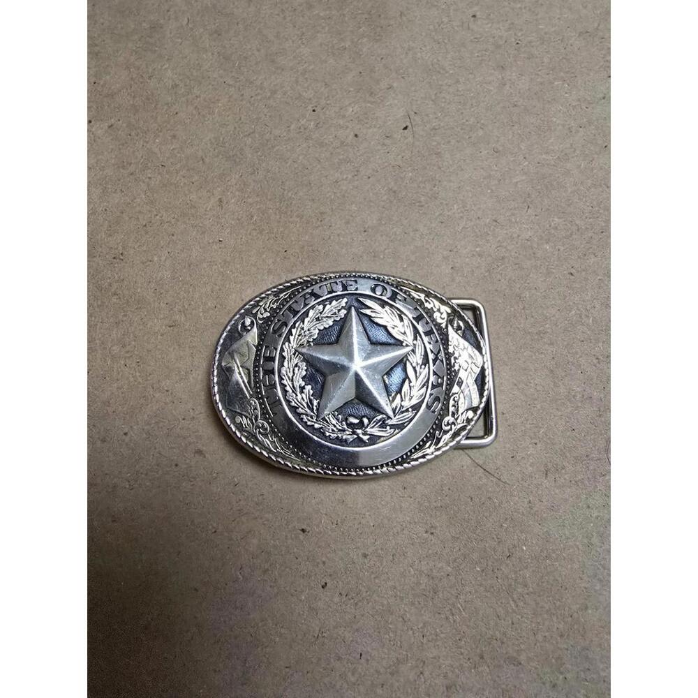 Western Rodeo TEXAS Cowboy Lone Star Belt Buckles Silver Tone Belt Buckle Small